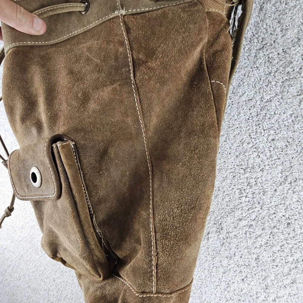 Vintage Wilsons M Julian Leather Suede Distressed Brown Rucksack Backpack